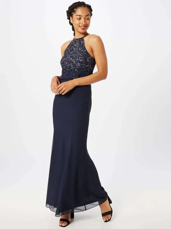 Vibrant Femme Fashion Navy Sequin Maxi Dress