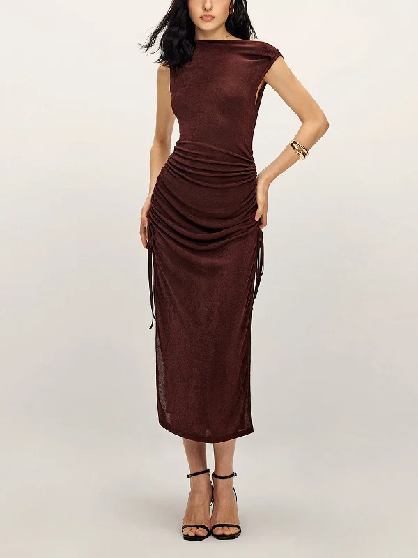 Hot Brand Discounts Drawstring Split Tank Midi Dress