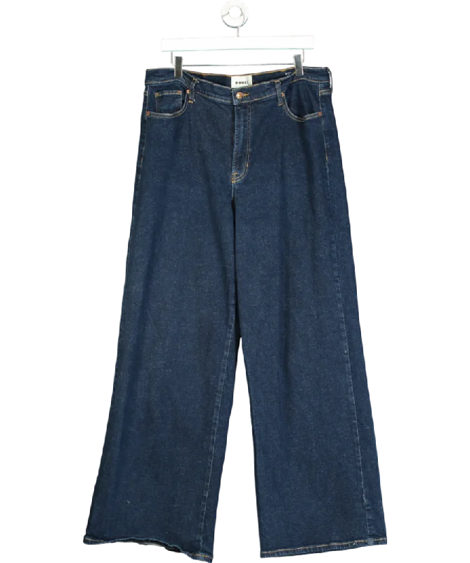 Wardrobe Essentials Boden Blue High-rise Wide Leg Jeans W32