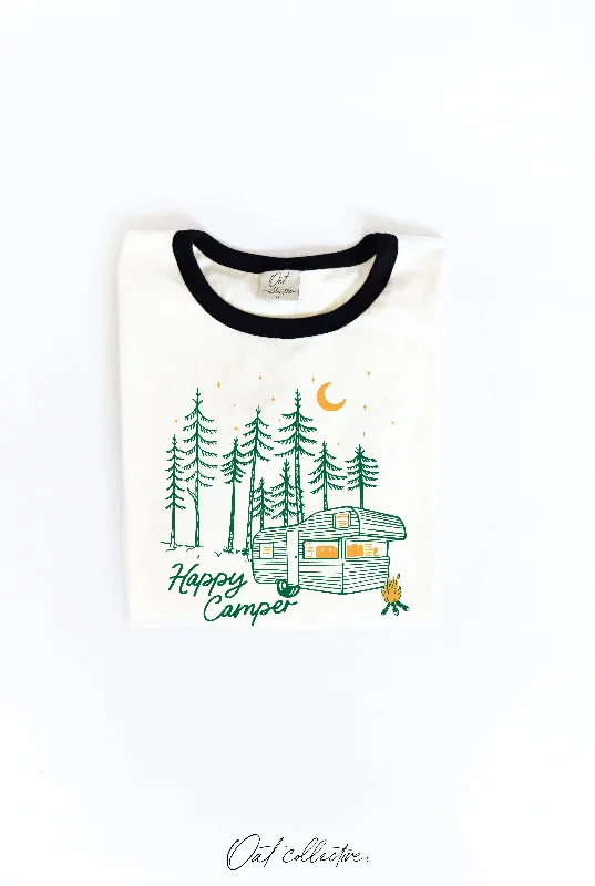 Trendy Women’s Apparel for All Seasons Happy Camper Ringer Graphic Top