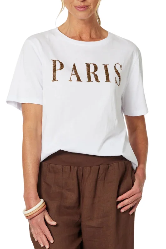 Chic Trends For The Fashion Savvy PARIS BEADED TEE - 45633GS