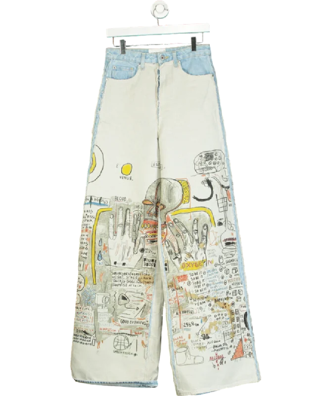 Additional Time-Limited Offers H&M Studio Blue Straight Relaxed High Jeans Light Denim/ Basquiat W28