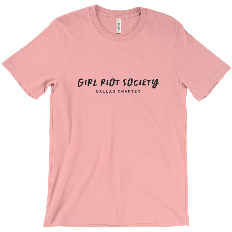 Brand Name Clothing Discount Extravaganza Girl Riot Society Text Only - Dallas Chapter - Solid T Shirt