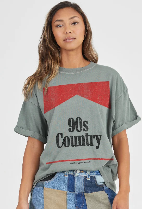 Everyday Basics Girl Dangerous 90's Country Print Boyfriend Tee