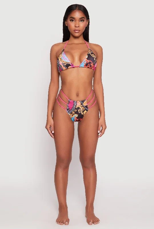 Latest Trends Patterned Strappy Bikini Set