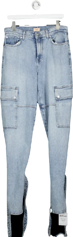 Shop Sales 7 For All Mankind Blue X Chiara Biasi Low Rise Belted Cargo Jeans W27