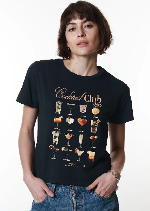 The Latest Trends Girl Dangerous Cocktail Club Print Faded Classic Tee