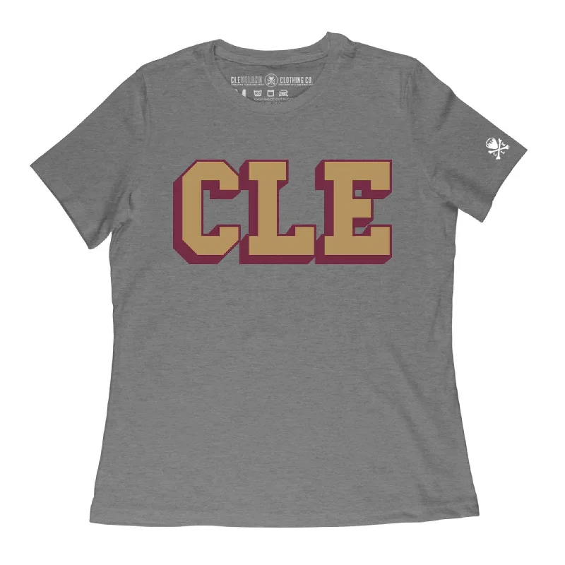 Flash Sales CLE College - Wine/Gold - Womens Crew T-Shirt