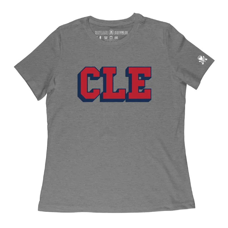 Hot Picks CLE College - Navy/Red - Womens Relaxed Fit Crew T-Shirt