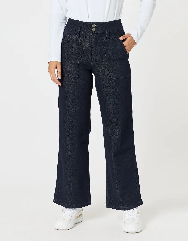 Limited Time Offer Hudson Wide Leg Jeans - Dark Denim