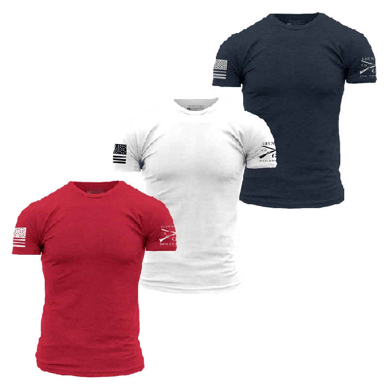 Weekend Exclusive Standard Issue Core Basic T-Shirts - Patriot Pack - 3 Pack