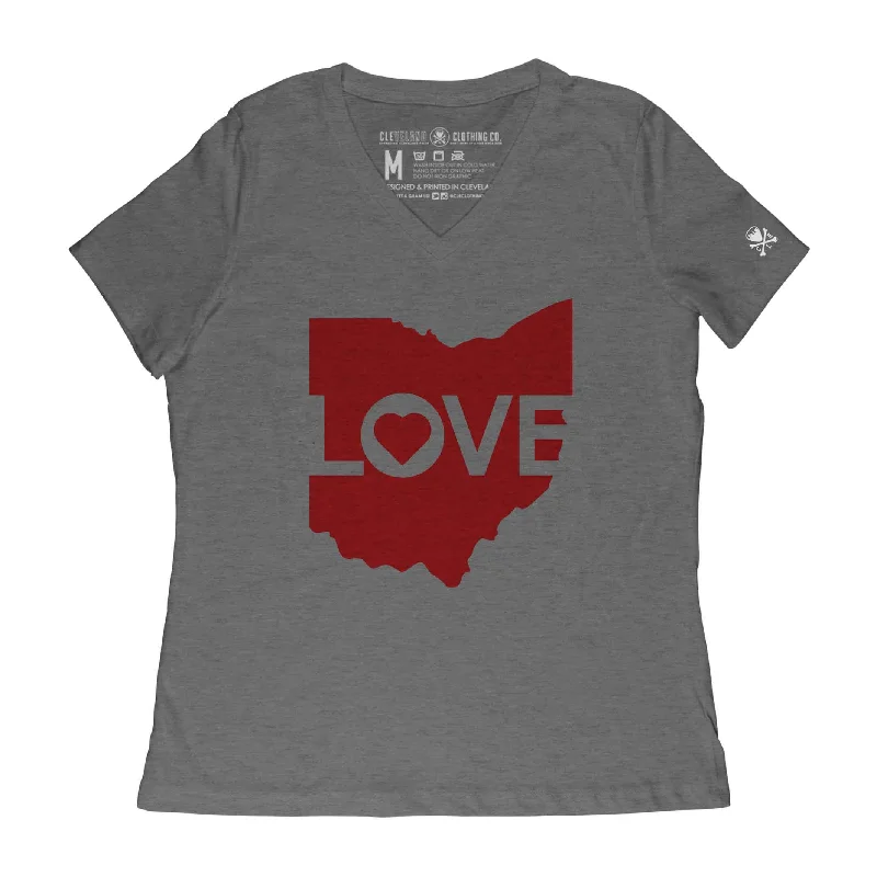 Fashion Forward Ohio Love Logo - Womens V-Neck T-Shirt