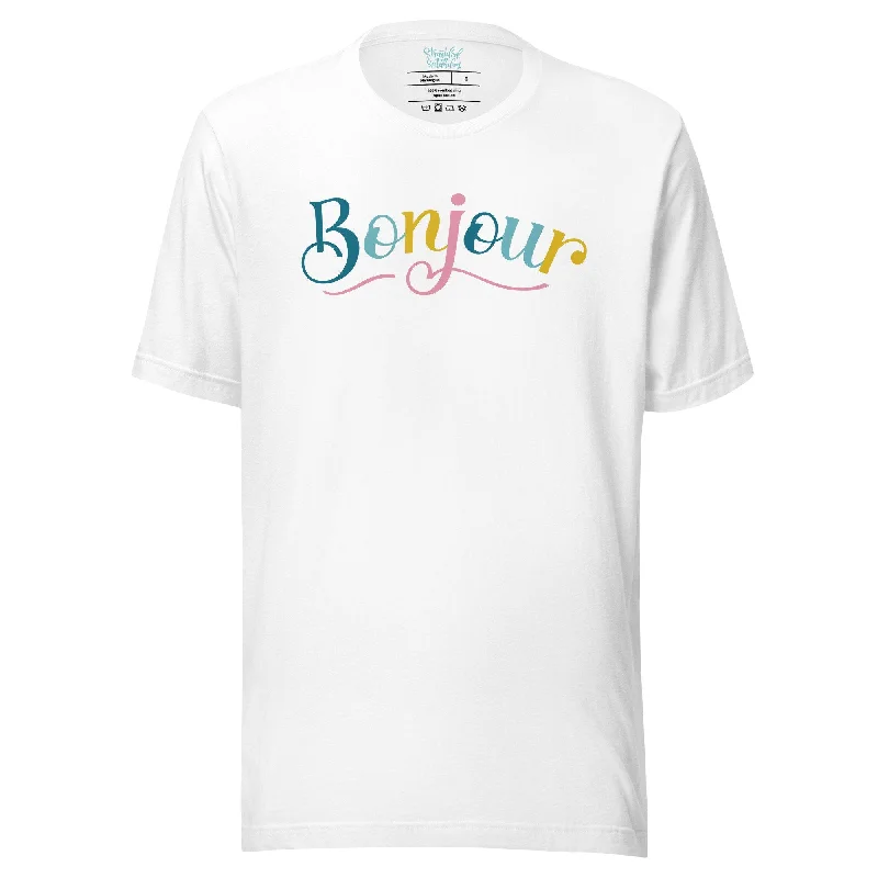 Outfits For Women Bonjour Colorful T-Shirt