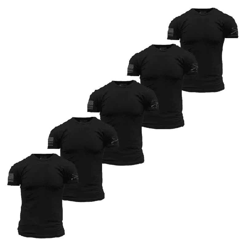 End Of Season Clearance Basic T-Shirts - Black - 5 Pack