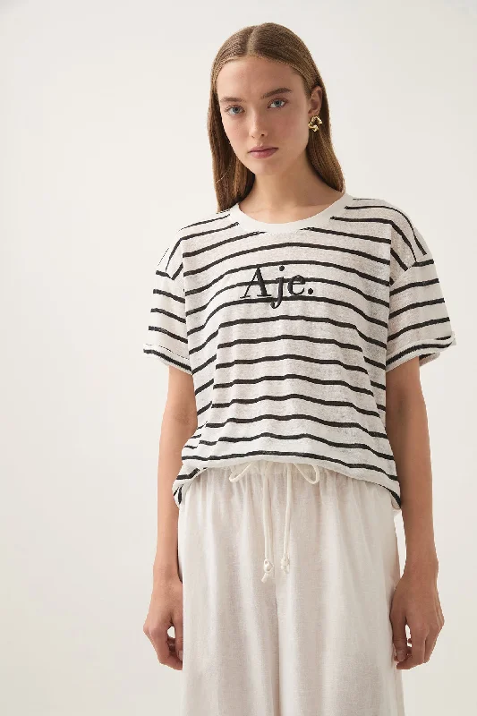 Comfort Centric Apparel Perela Stripe Logo Tee