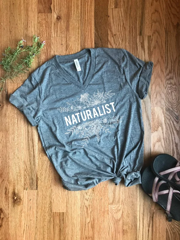 Ride The Style Wave Naturalist V-Neck Grey Tee