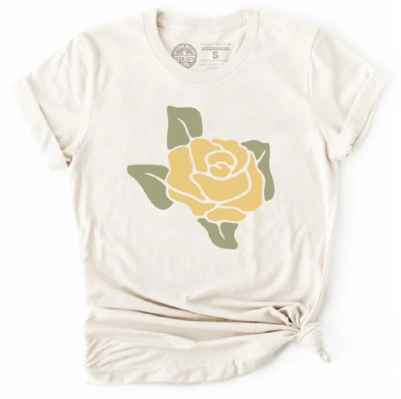 Trendy Street Style Attire Yellow Rose of Texas Tee - Natural