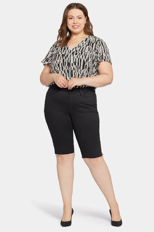 Elevate Your Wardrobe Sophie Bike Capri Jeans In Plus Size - Black