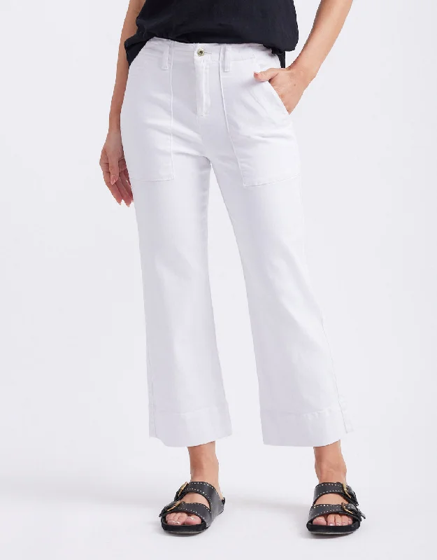 Budget Friendly Celeste Wide Leg Jeans  - Snow White