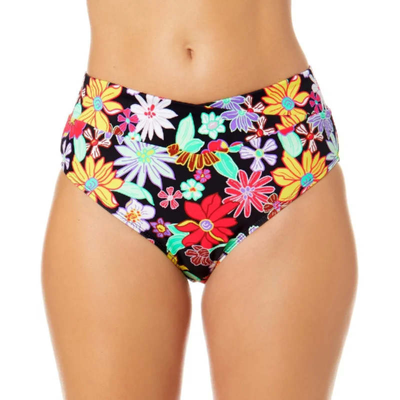 Trendy Aesthetics Juniors Penny Lane Womens High Waist Floral Print Swim Bottom Separates