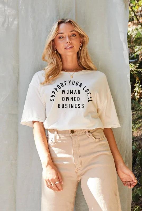 Explore What's New Support Your Local Woman Owned Business Graphic Top - Golden